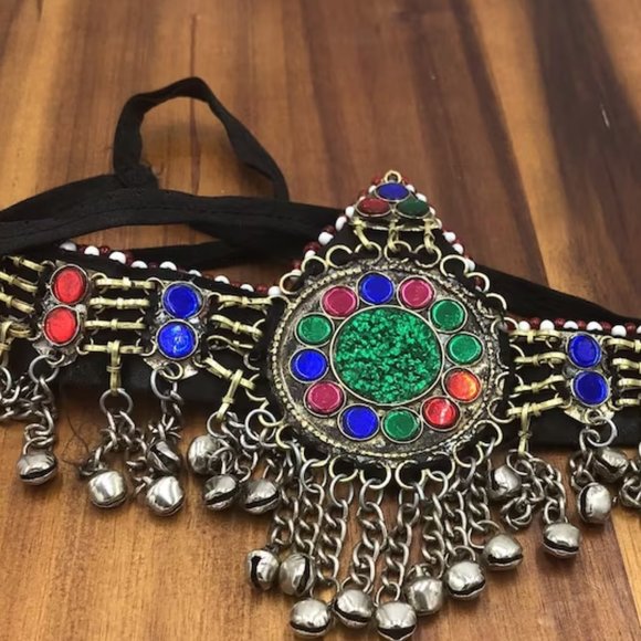 Afghan Kuchi Bells Matha Patti, Headpiece, Hair Jewelry - Picture 4 of 6